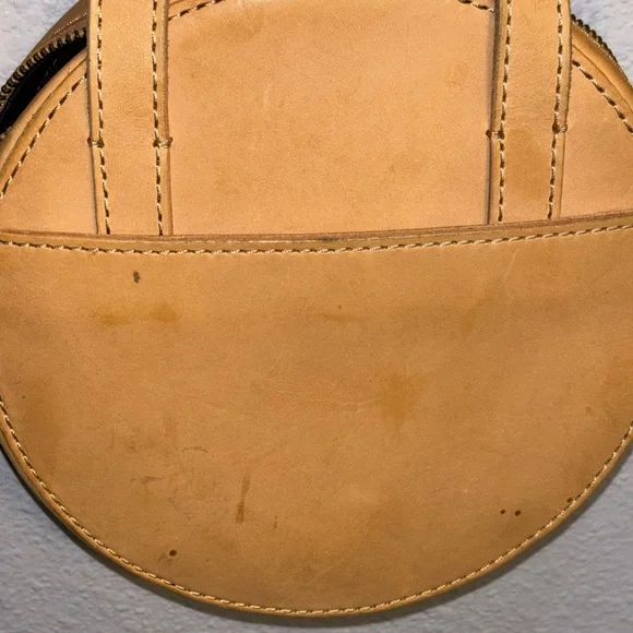 MADEWELL Beige Leather Round Purse THE JUNO Circle Crossbody Bag WesternCore - Picture 5 of 7
